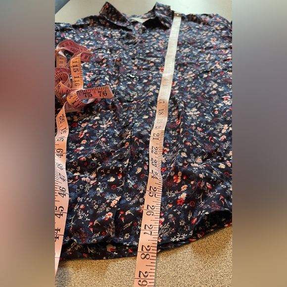 Contemporaine By Simons Floral Button Up Linen Shirt Size Medium - Picture 10 of 11